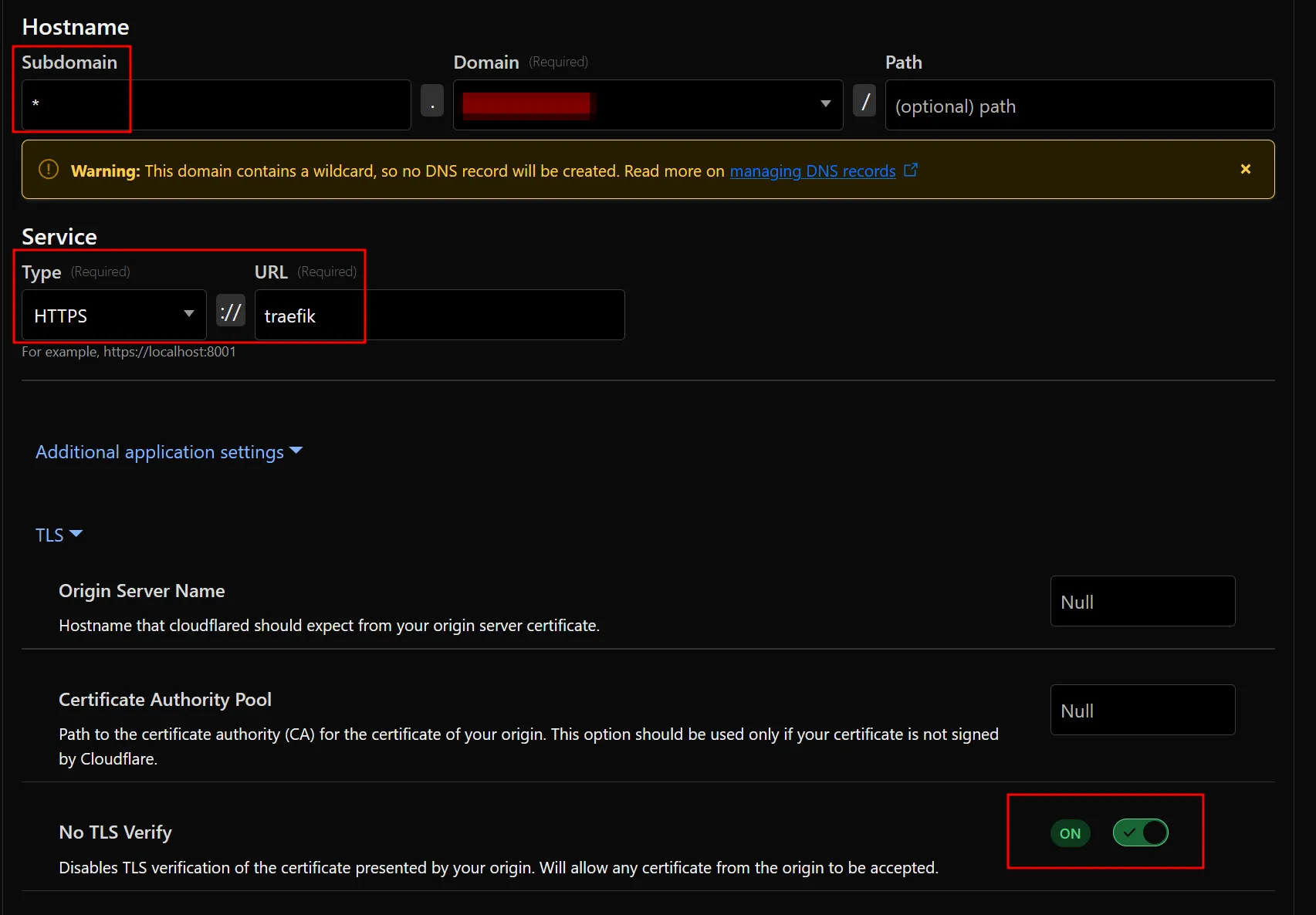 Disabling TLS Verify