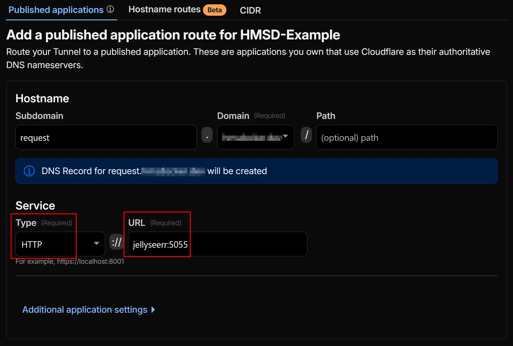 Cloudflare Tunnel config