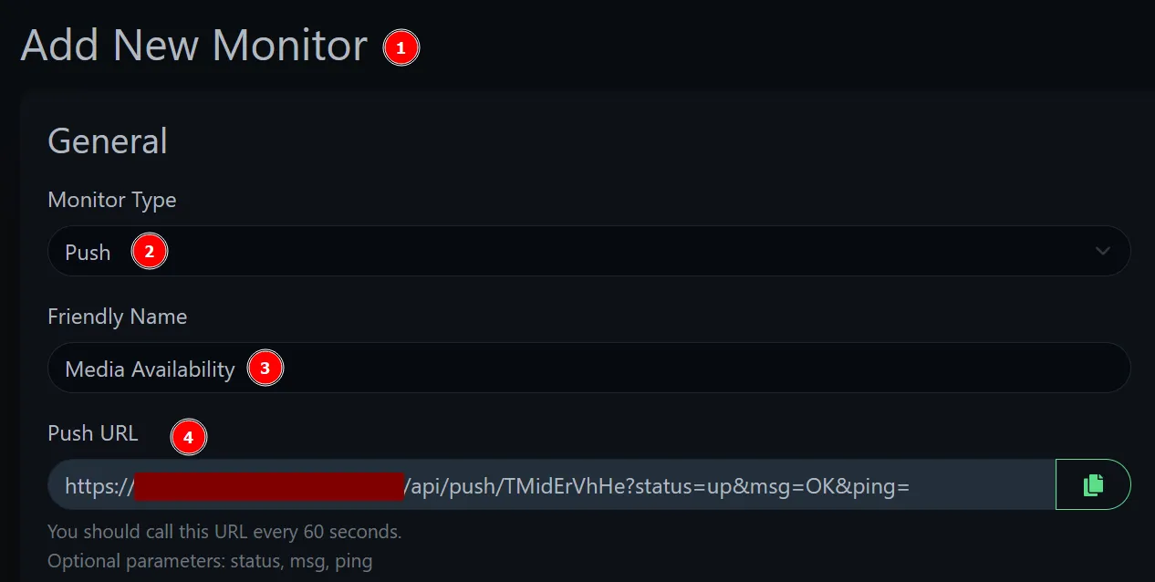 Uptime Kuma New Monitor